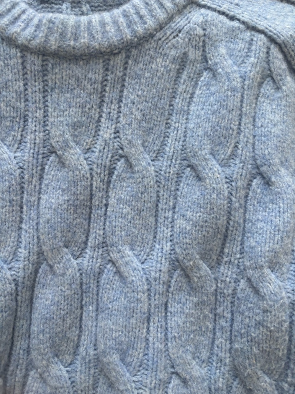 Abercrombie & Fitch Light Blue Cable Knit Crewneck Sweater - Picture 2 of 2